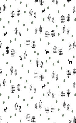 Modern roller blind Drawn trees and deer