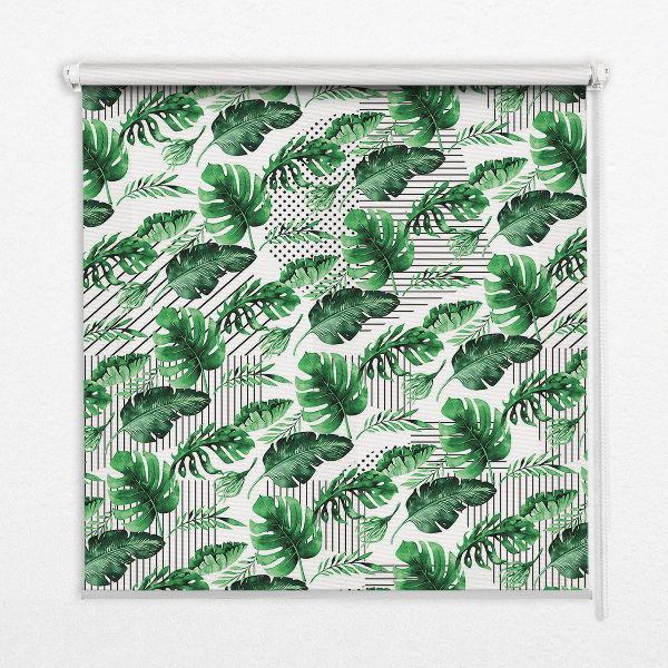 Roller blind for large window Tropical leaves