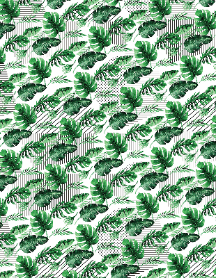 Roller blind for large window Tropical leaves