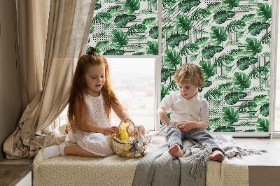 Roller blind for large window Tropical leaves