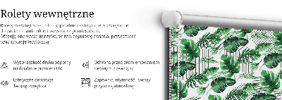 Roller blind for large window Tropical leaves