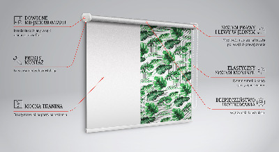 Roller blind for large window Tropical leaves