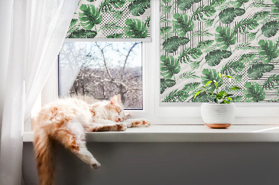 Roller blind for large window Tropical leaves