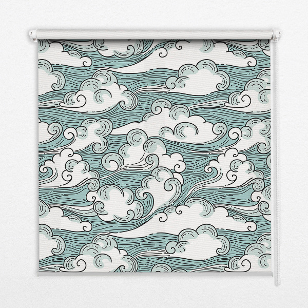 Fabric roller blind Clouds and wind