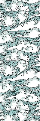Fabric roller blind Clouds and wind