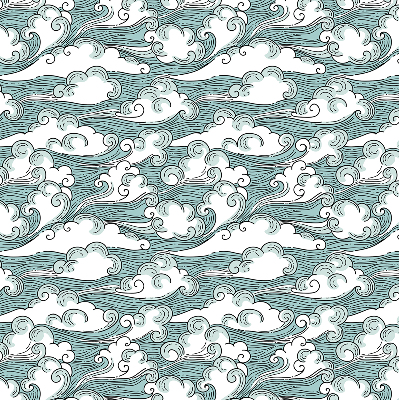 Fabric roller blind Clouds and wind