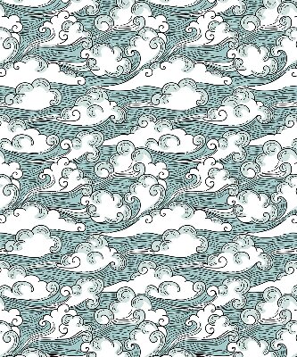 Fabric roller blind Clouds and wind