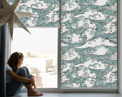 Fabric roller blind Clouds and wind