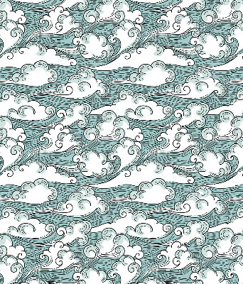 Fabric roller blind Clouds and wind