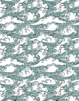 Fabric roller blind Clouds and wind
