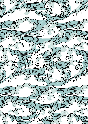 Fabric roller blind Clouds and wind