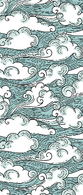 Fabric roller blind Clouds and wind