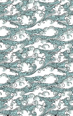 Fabric roller blind Clouds and wind