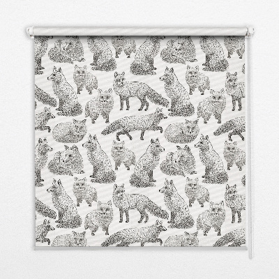 Roller blind for large window Gray foxes