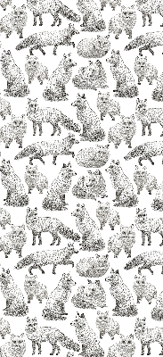 Roller blind for large window Gray foxes