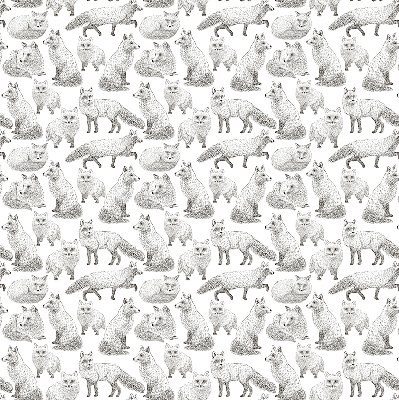 Roller blind for large window Gray foxes