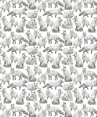 Roller blind for large window Gray foxes