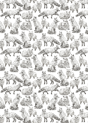 Roller blind for large window Gray foxes