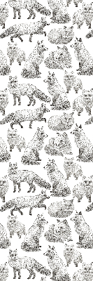 Roller blind for large window Gray foxes