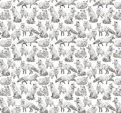 Roller blind for large window Gray foxes