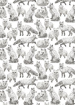 Roller blind for large window Gray foxes