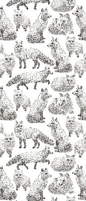 Roller blind for large window Gray foxes