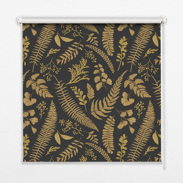 Fabric roller blind Yellow ferns
