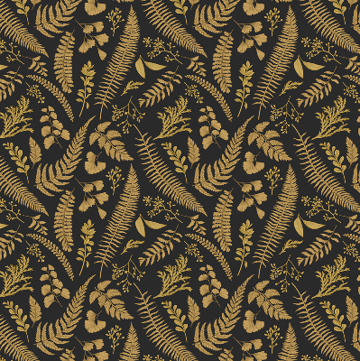 Fabric roller blind Yellow ferns