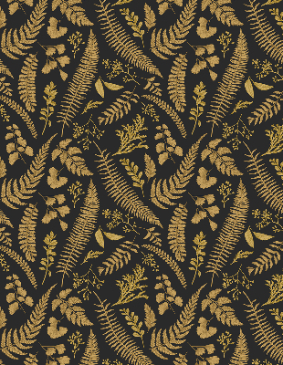 Fabric roller blind Yellow ferns