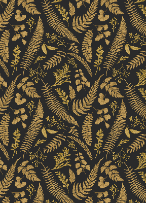 Fabric roller blind Yellow ferns