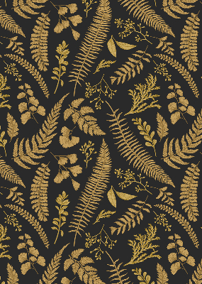Fabric roller blind Yellow ferns