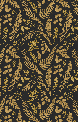Fabric roller blind Yellow ferns