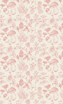 Modern roller blind Drawn mushrooms