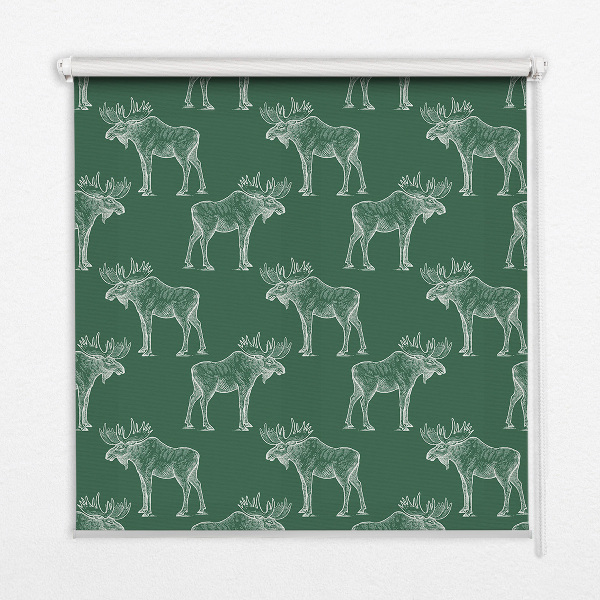 Roller blind for large window Green moose
