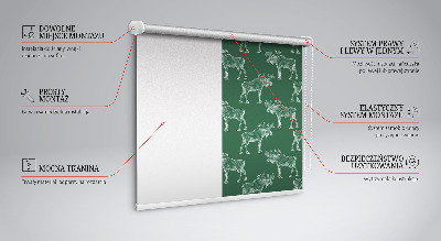 Roller blind for large window Green moose