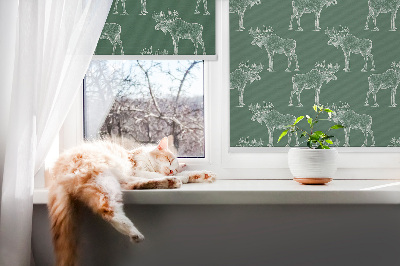 Roller blind for large window Green moose