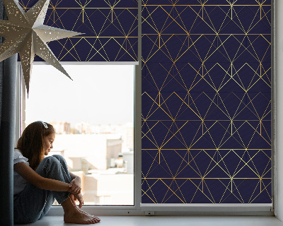Fabric roller blind Yellow lines connected into triangles