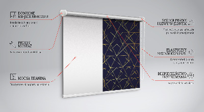 Fabric roller blind Yellow lines connected into triangles