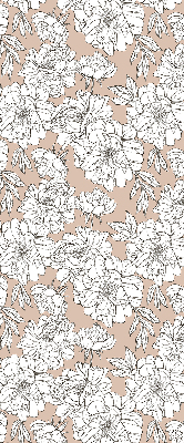 Fabric roller blind Drawn flowers