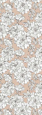 Fabric roller blind Drawn flowers