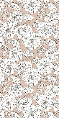 Fabric roller blind Drawn flowers