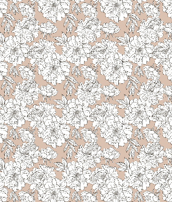 Fabric roller blind Drawn flowers