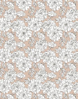 Fabric roller blind Drawn flowers