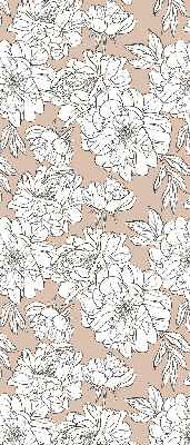 Fabric roller blind Drawn flowers