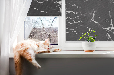 Fabric roller blind Black marble