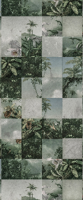 Roller blind for large window Tiled palm trees