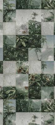 Roller blind for large window Tiled palm trees