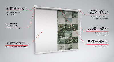 Roller blind for large window Tiled palm trees