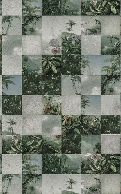 Roller blind for large window Tiled palm trees