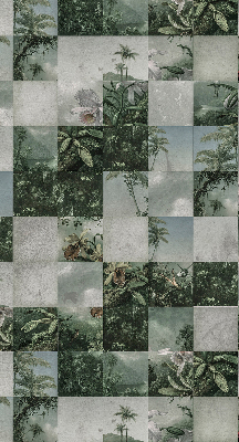 Roller blind for large window Tiled palm trees